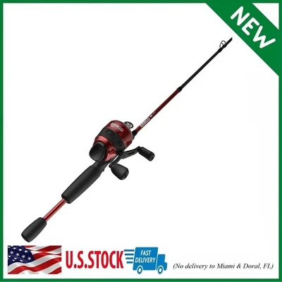 Zebco 33 Custom-Z Spincast Reel and 2-Piece Fishing Rod Combo, 6-Foot Fibergl... - Image 1 of 4