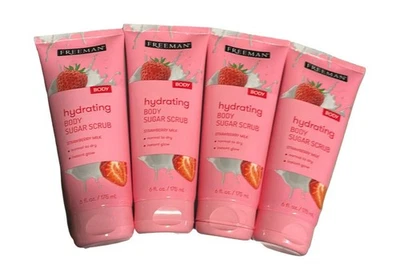 Freeman Hydrating Body Sugar Scrub Strawberry Milk 6 fl oz 4 pack - Image 1 of 4