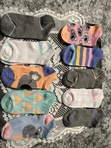 Girls Low Cut Novelty Socks Size 7-3 10 Pair What U See In Pics Is What U Rec - Picture 1 of 11