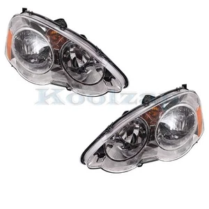 For 02 03 04 RSX Front Halogen Headlight Headlamp Head Light w/o Bulb SET PAIR - Picture 1 of 7