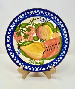 Mexikanischer Talavera Keramik Teller SIGNIERT Handarbeit Obst Design bunt 8 Zoll - Bild 1 von 5