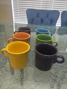 Fiesta Ware Coffee Mugs Ring Handle Cups (Lot Of 6) HLC - Picture 1 of 6