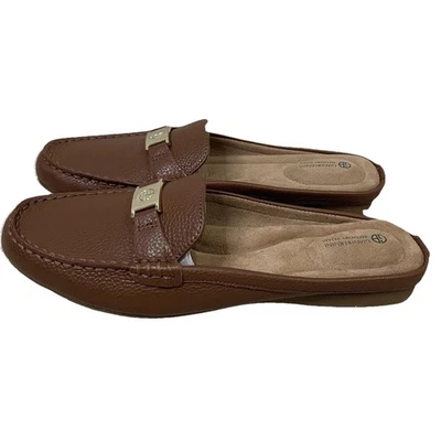 Mocasines para mujer Giani Bernini Dejaa de espuma viscoelástica, cuero marrón SDL, 6,5 M Foto 1 de 4