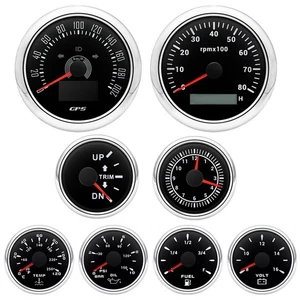 Juego de 8 medidores 85 mm GPS velocímetro 200 kmh velocímetro 52 mm combustible/aceite/temperatura/voltio/reloj de ajuste - Imagen 1 de 24