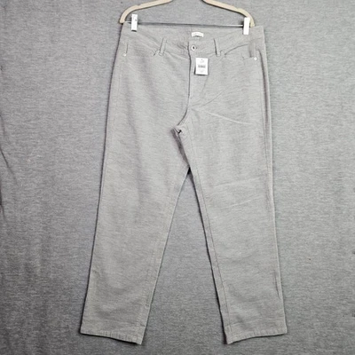 Pantalones de pana para mujer J.JILL gris claro tiro medio talla 14P NUEVO Foto 1 de 4