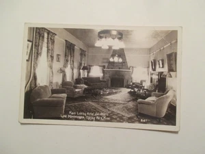 RPPC Spring Park Minnesota Postcard Hotel Del Otero Interior Lake Minnetonka - Picture 1 of 2