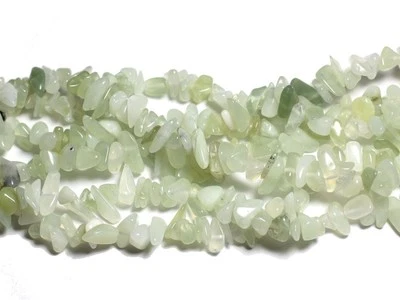 HOMEMADE Fil 85cm 260pc env - Perles Pierre - Jade Vert clair Rocailles Chips 5-10mm