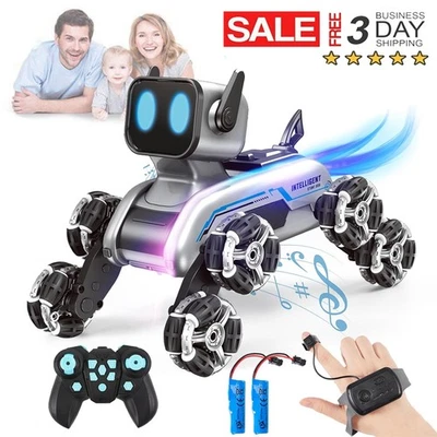 8WD RC Roboter Hund mit Musik Kinder Gestensensor Ferngesteuerter Spielzeug DHL - Bild 1 von 4