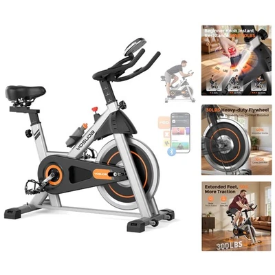 Adjustable Indoor Cycling Bike w/ Bluetooth App Connectivity - Quiet & Safe Ride - Image 1 of 4