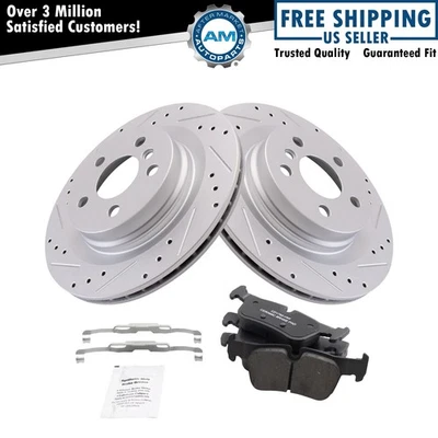 Performance Rear Brake Pad & Rotor Kit Ceramic Premium G-Coated For BMW Mini - Image 1 of 4