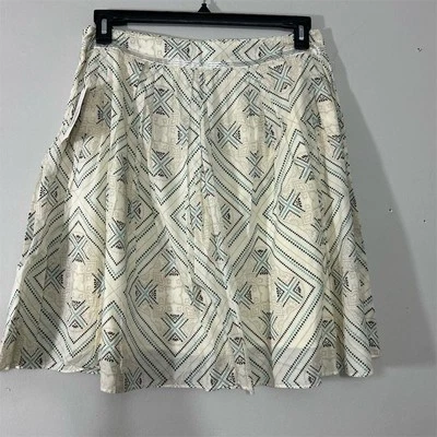 Falda para mujer Calvin Klein línea A estampado geométrico talla 8 algodón multicolor Foto 1 de 4