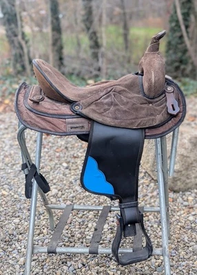 二手 16 英寸大角合成西部小径马鞍 #503 — 第 1/4 张图片