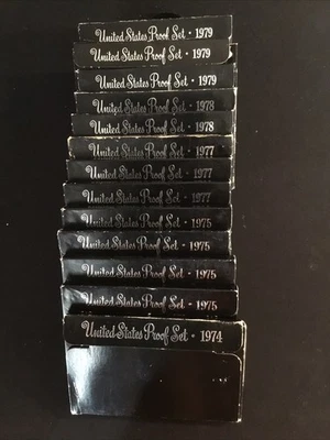 Lot Of 13 United States Proof Sets 1974 - 1979 - Image 1 of 4