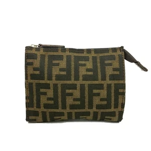 FENDI Zucca Canvas Cosmetic Pouch Bag Khaki/8BG0134 - Picture 1 of 8