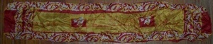 Long Scarf Red Yellow Abstract Swirl Design Vintage Fashion - Picture 1 of 1