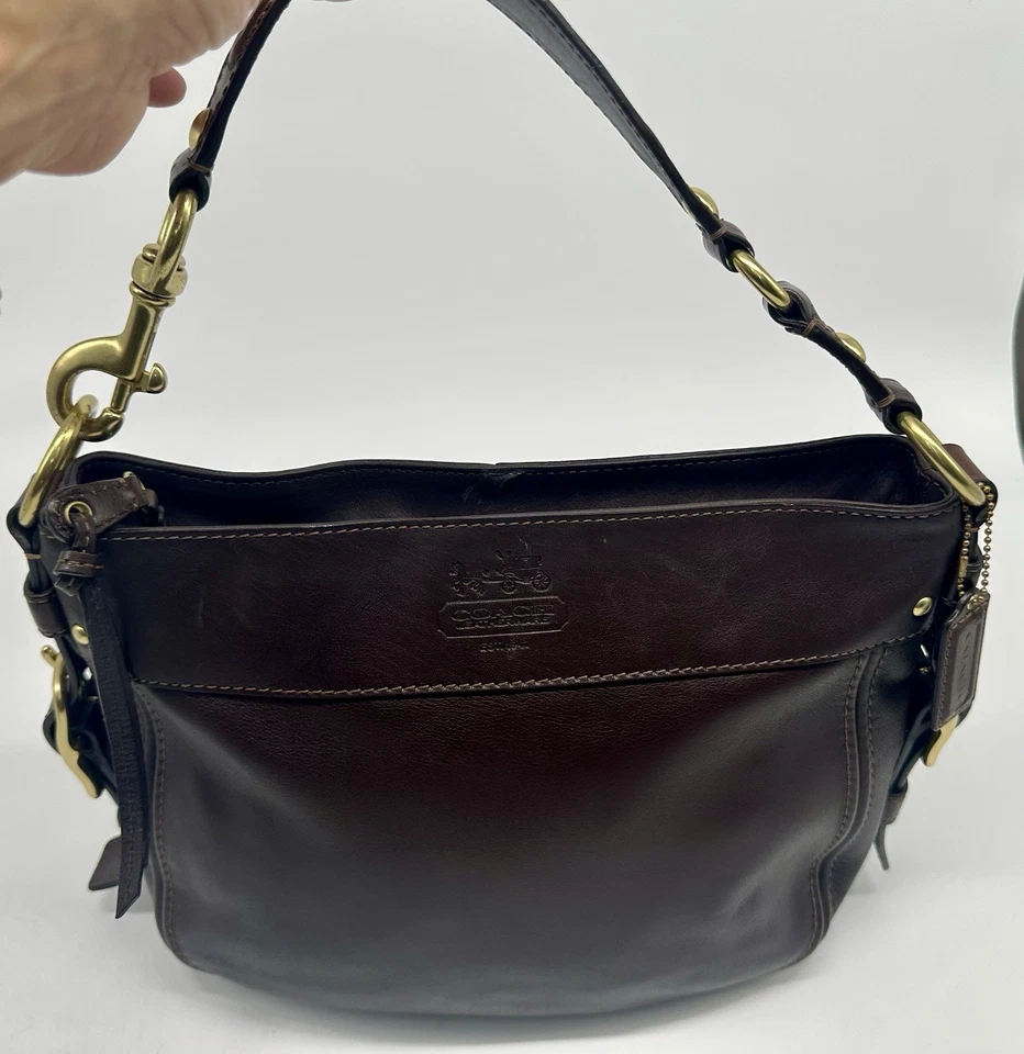 Bolso de Hombro Coach Marrón Cuero Brooke Zoe Cory Hobo Baguette Foto 1 de 4