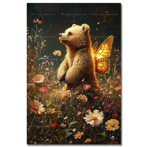 FEENBÄR KUNSTDRUCK, Cottagecore Deko, Magisches Tier Fantasy Poster Wald - Bild 1 von 2