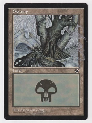 Silver Signed Swamp A HP Portal Second Age Artist Susan Van Camp 1998 MTG Magic! - Image 1 of 2