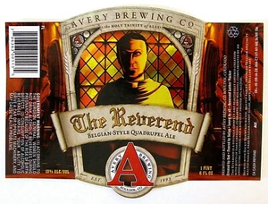 Avery Brewing Co THE REVEREND - etichetta birra CO 22 oz serie Holy Trinity - Foto 1 di 2