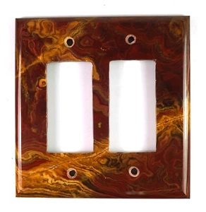 ÓNIX ROJO Y DORADO - Interruptor de doble balancín (Rr45) decoración de piedra natural - Imagen 1 de 1