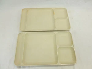 Vintage Tupperware Divided Snack Dinner Picnic Cafeteria Tray Set of 2 1535 - Picture 1 of 4