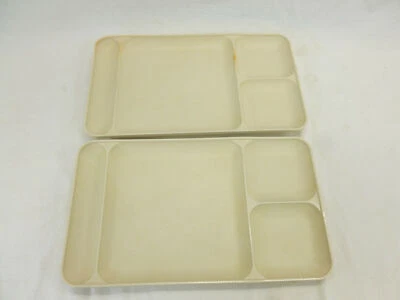 Vintage Tupperware Divided Snack Dinner Picnic Cafeteria Tray Set of 2 1535 - Image 1 of 4
