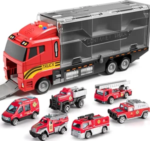 Toddler Toys for 3-9 Years Old Boys Die-Cast Emergency Fire Rescue Vehicle Doub - Picture 1 of 12