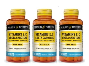 BETA CAROTENE 10000 IU VITAMIN A E C Healthy Vision 3 X 60 = 180 TABS BEST DEAL! - Picture 1 of 3