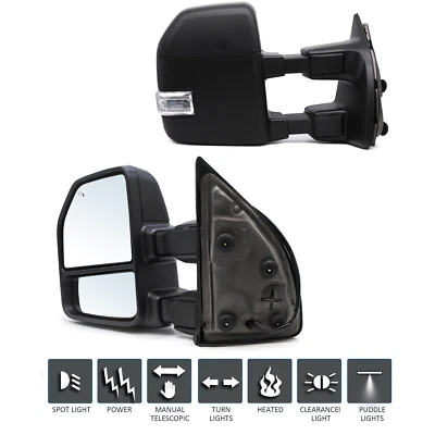 Espejos retrovisores de remolque mejorados para Ford F250 F350 Super Duty 2005-16 potencia señal térmica Foto 1 de 4