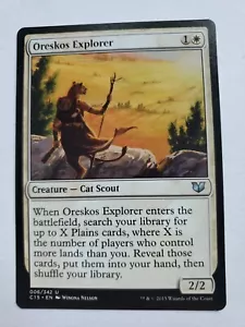 MTG Magic The Gathering Card Oreskos Explorer Creature Cat Scout White Commander - Picture 1 of 2