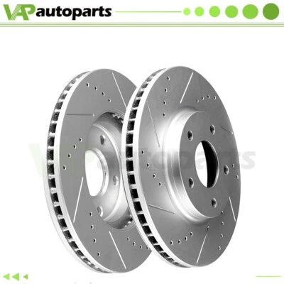 Discos de rotores de freno delanteros perforados y ranurados 2 piezas para Infiniti Q45 2002-2006 Foto 1 de 4