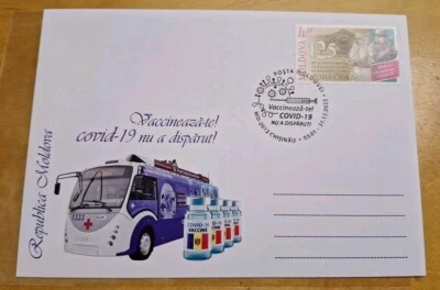 2020 Moldova COVID-19 Pandemic Vaccination & Medical Doctor Nurse Stamp FDC - Image 1 of 4