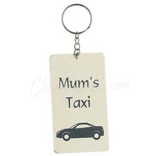 Heaven Sends "Mum's Taxi "  Painted Wooden Keyring