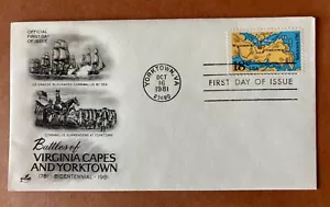 FDC 200th Anniversary Battle of Yorktown: Year 1981; Artcraft FDC - Picture 1 of 2