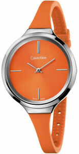 Calvin Klein Lively Orange Rubber Strap Orange Dial Quartz Womens Watch K4U231YM