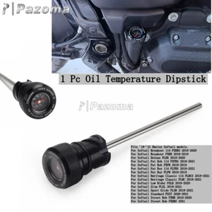 Black Oil Temperature Dipstick For Harley Softail Fat Bob 114 FXFBS 2018-2021 - Picture 1 of 8