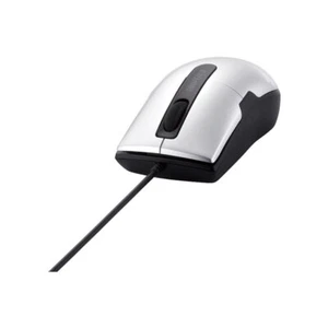 BUFFALO Wired BlueLED Mouse Silent/3Button/SSize Silver - Picture 1 of 5