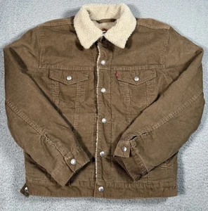 Chaqueta de Camionero Levi's Marrón Courdroy Sherpa Forrada de Vellón a Presión Para Hombre Talla M - Imagen 1 de 10
