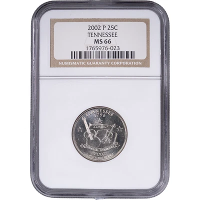 2002-P Tennessee State Quarter - Clad ~ NGC MS 66 - Image 1 of 2