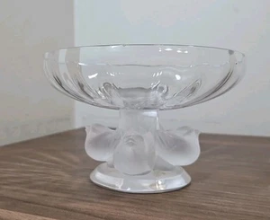 Lalique Crystal Nogent passero uccellini piedistallo composta piatto caramelle ciotola Francia usato in ottime condizioni - Foto 1 di 8