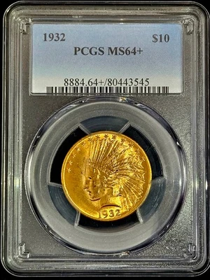 PCGS MS64+ 1932 Indian $10 Gold Eagle 0.4838 Oz Gold US Coin 80443545 - Image 1 of 4