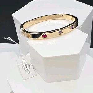 Park Lane NWT "Jewel Bracelet" Gold Tone Multicolor Crystal Hinged Bracelet 7"  - Picture 1 of 8