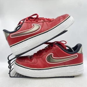 Nike Air Force 1 Low X NBA Rot Silber Schwarz Turnschuhe Größe UK 10 Herren Leder Fitnessstudio - Bild 1 von 8