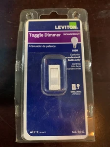 INTERRUPTOR ATENUADOR DE PALANCA incandescente 600W Blanco monopolo Leviton 6641 - Imagen 1 de 4