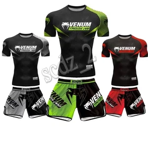 Kids Boys Girl Boxing UFC MMA Shirt Shorts Kit Training T-Shirts Sets - Picture 1 of 12