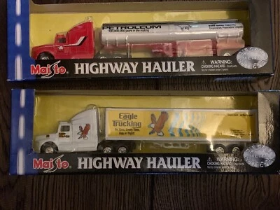 2 MAISTO HIGHWAY HAULER  Semi Tanker & Eagle Trucking Die Cast Metal Collection - Image 1 of 2