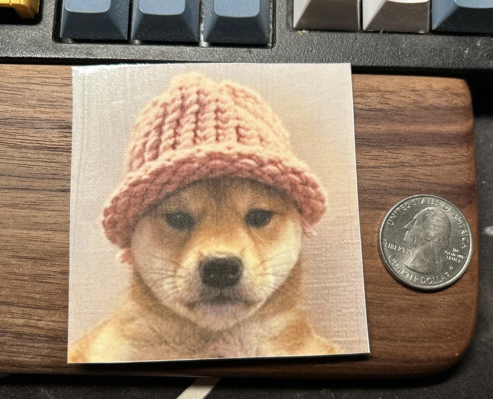 Dog Wif Hat Glossy Vinyl Sticker - Image 1 of 1