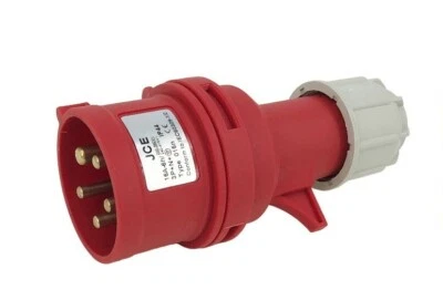 JCE 16 AMP 5 Pin Red 415V 3 Phase Industrial Trailing Plug. IP44 Rated