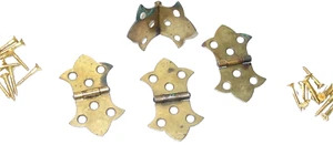 4 Vintage Stanley SW Sweet Heart Ornamental Cabinet Door Fleur De Lis Hinge Lot - Picture 1 of 21