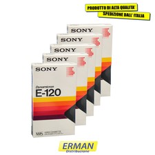 KIT PZ. 5 Videocassetta VHS vergine E-120 SONY 120 minuti DYNAMICRON